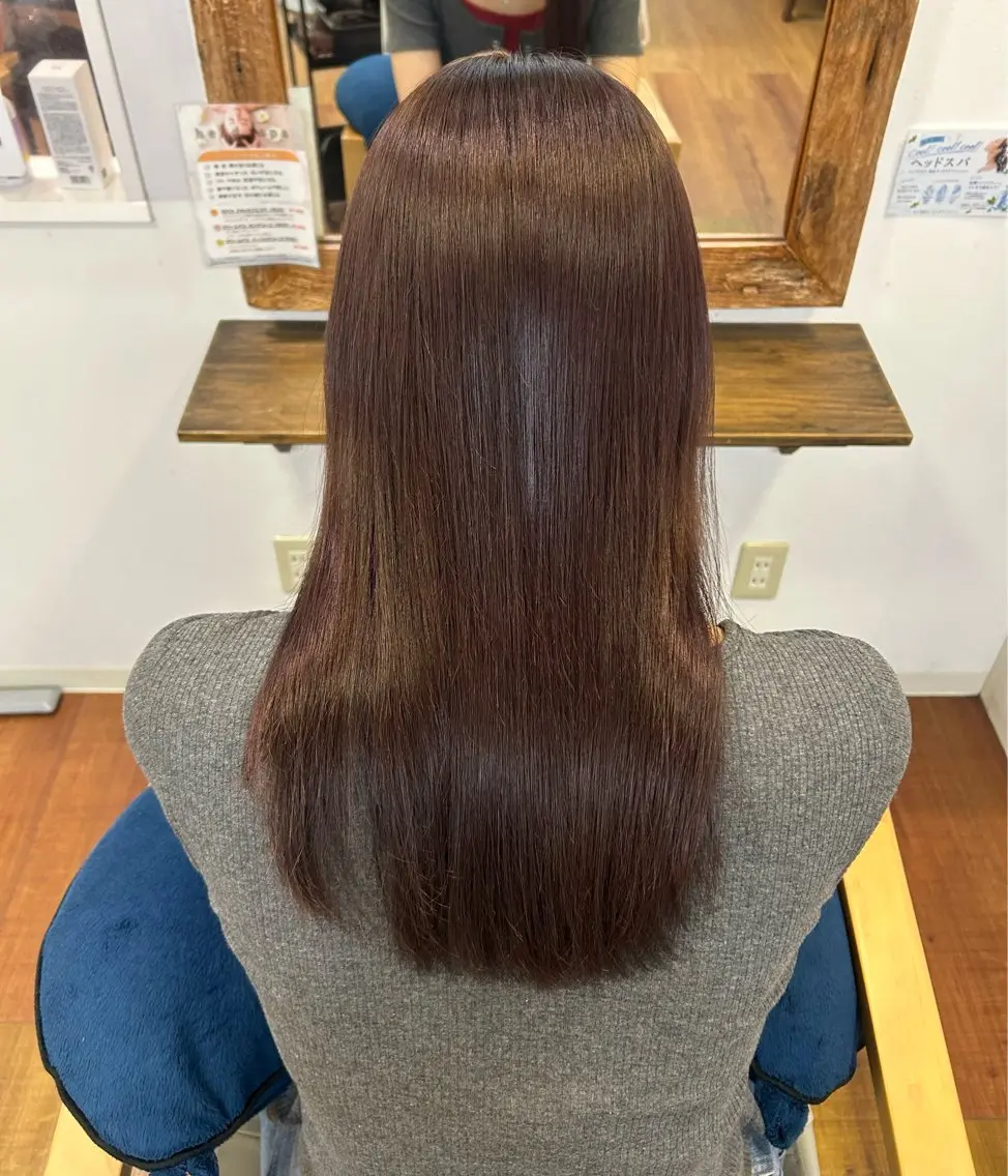 ロング ヘアカラー トリートメント 改瀬 由衣のヘアスタイル
