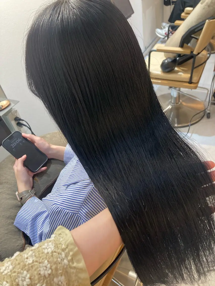 ロング カット ヘアカラー トリートメント ✨色持ちの良い艶 カラー✨蟹江真世のヘアスタイル
