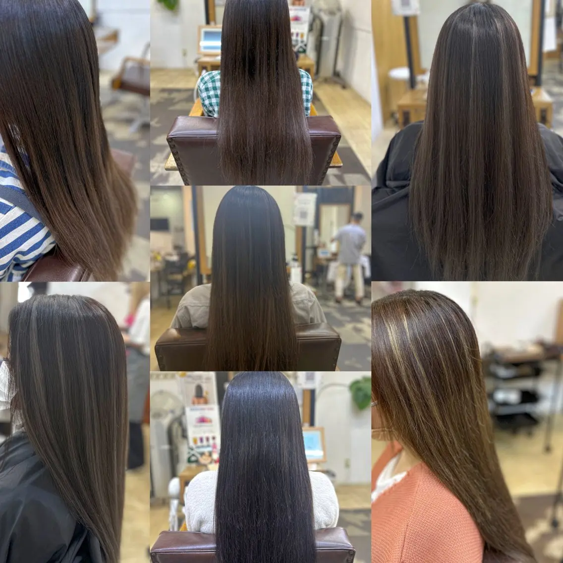 ロング シールエクステ ミストバング ボブ エクステ ハイライト BRAS岸和田 /質感再生/赤み消しのヘアスタイル