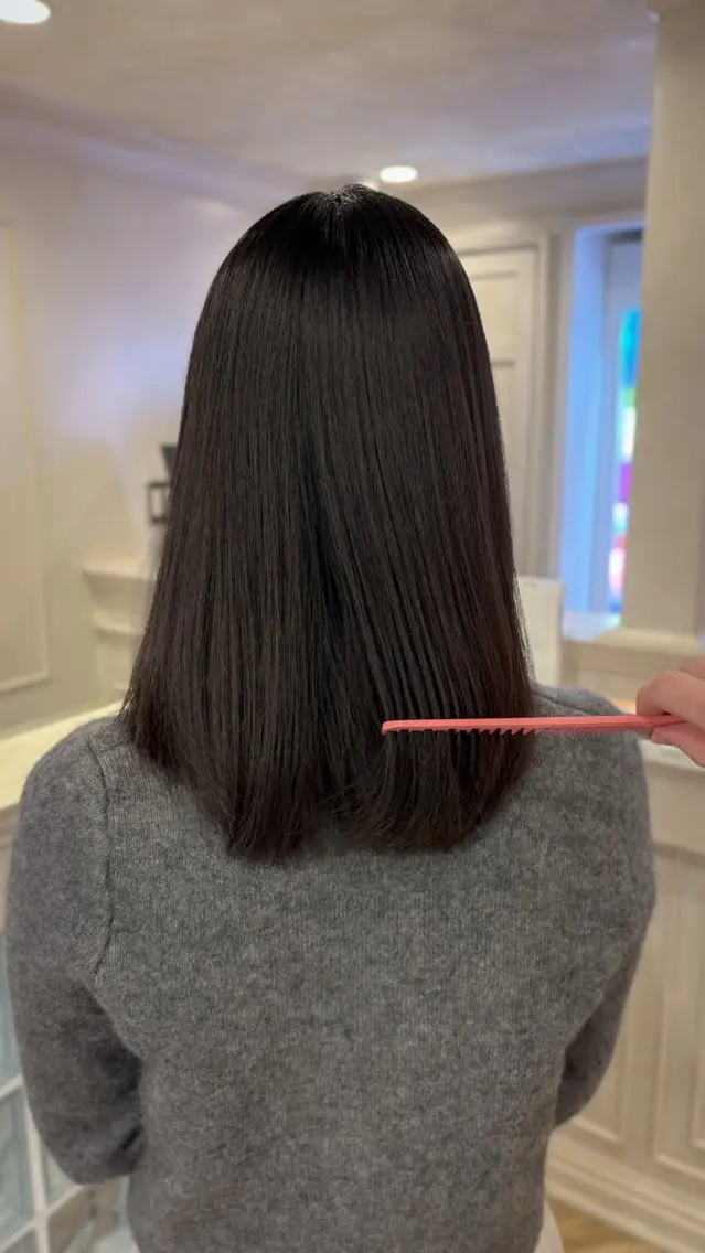 ミディアム カラー カット ヘアカラー トリートメント グレージュ|くすみ× 透明感|kazutoのヘアスタイル