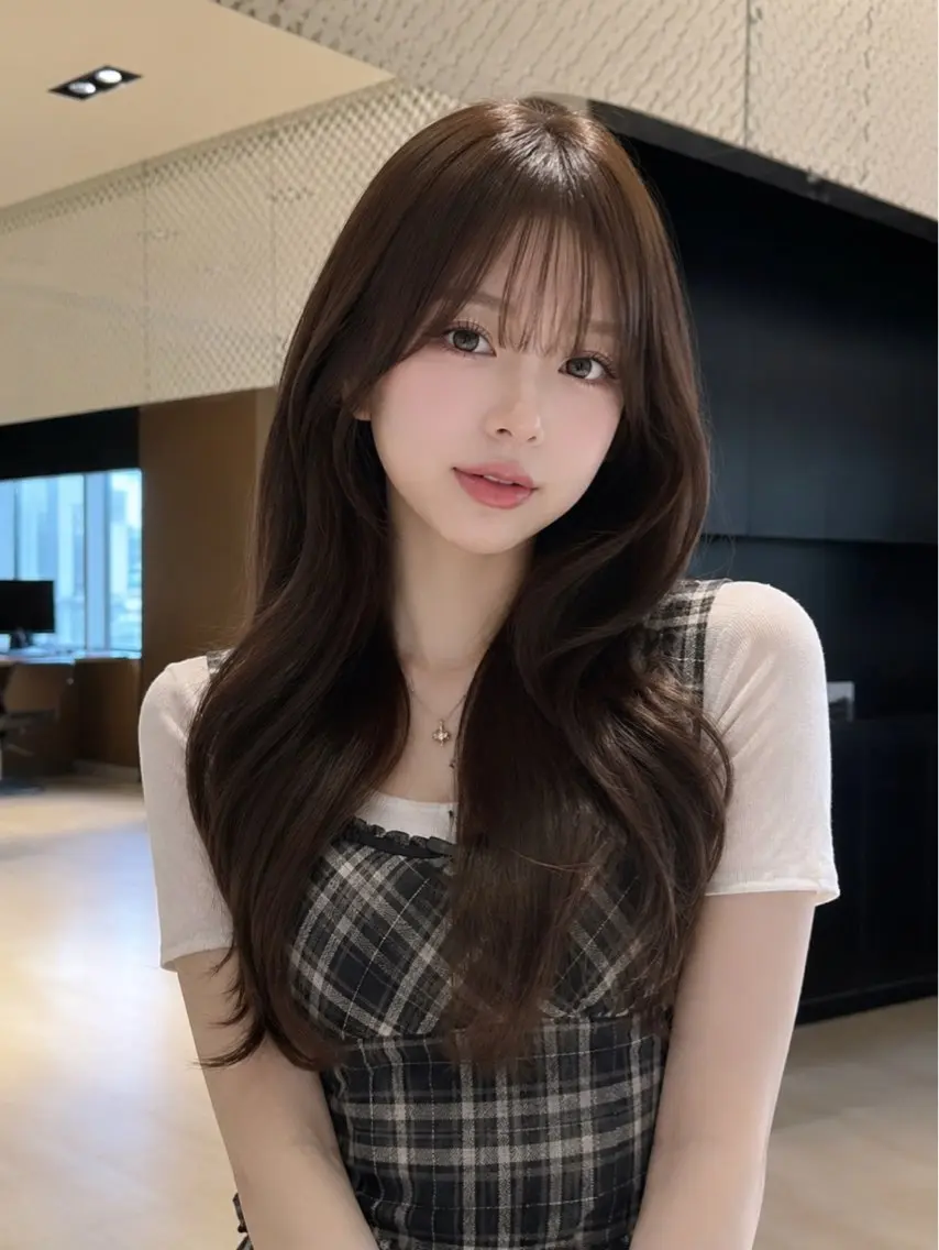ロング カット ヘアカラー トリートメント 🎀韓国ヘア🎀 𝓡𝓲𝓷𝓱𝓪のヘアスタイル