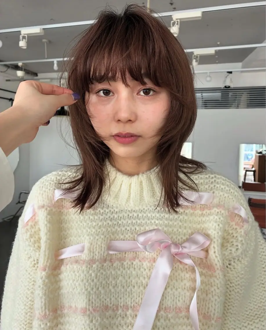 ミディアム カラー レイヤーカット カット ヘアカラー トリートメント chiharu ボブ/レイヤーのヘアスタイル