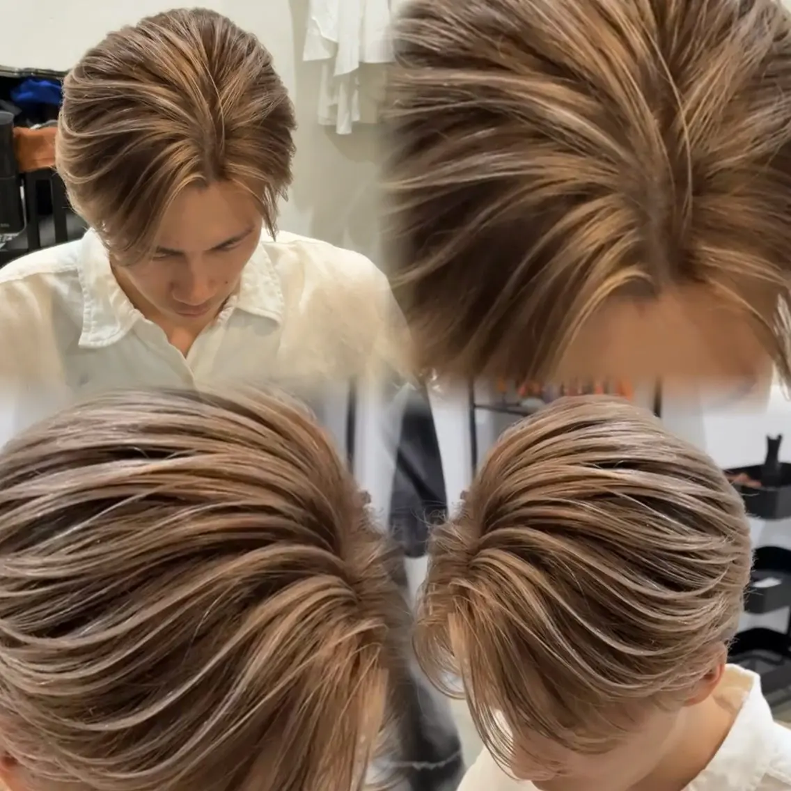 メンズ ヘアカラー バレイヤージュ特化 三宅陸斗のヘアスタイル