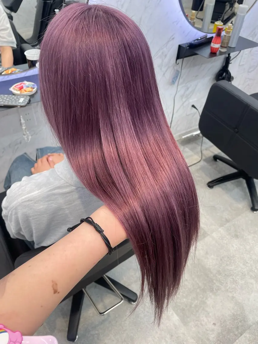 ロング カラー ラベンダーカラー ピンクカラー ピンクラベンダー 韓国ヘア🎀 /♡𝓝𝓸𝓪♡のヘアスタイル