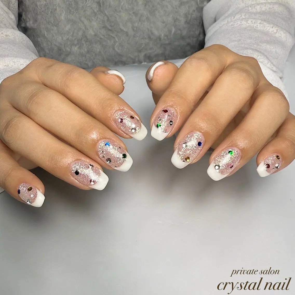 ネイル フレンチネイル Crystal Nailのネイルデザイン