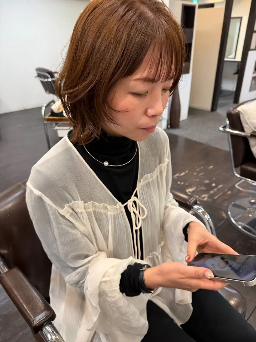 似合わせカット＋透明感カラー(ブリーチなし)の写真