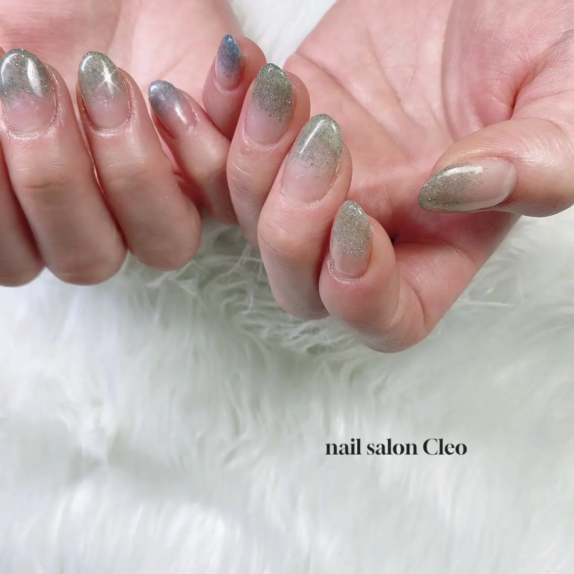 ネイル フラッシュネイル グラデーション キラキラネイル Cleo クレオのネイルデザイン