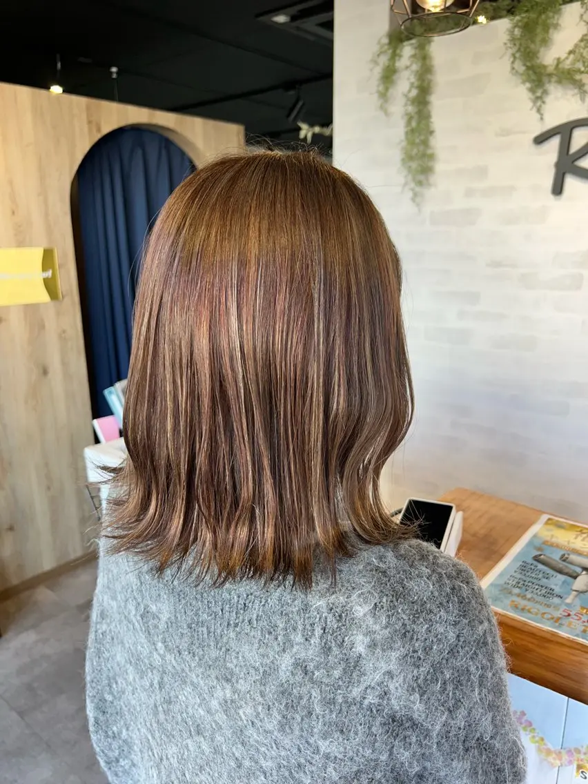 ミディアム カラー ハイライトカラー ハイライト ヘアカラー ショート/レイヤー 🎀細沼玲花のヘアスタイル