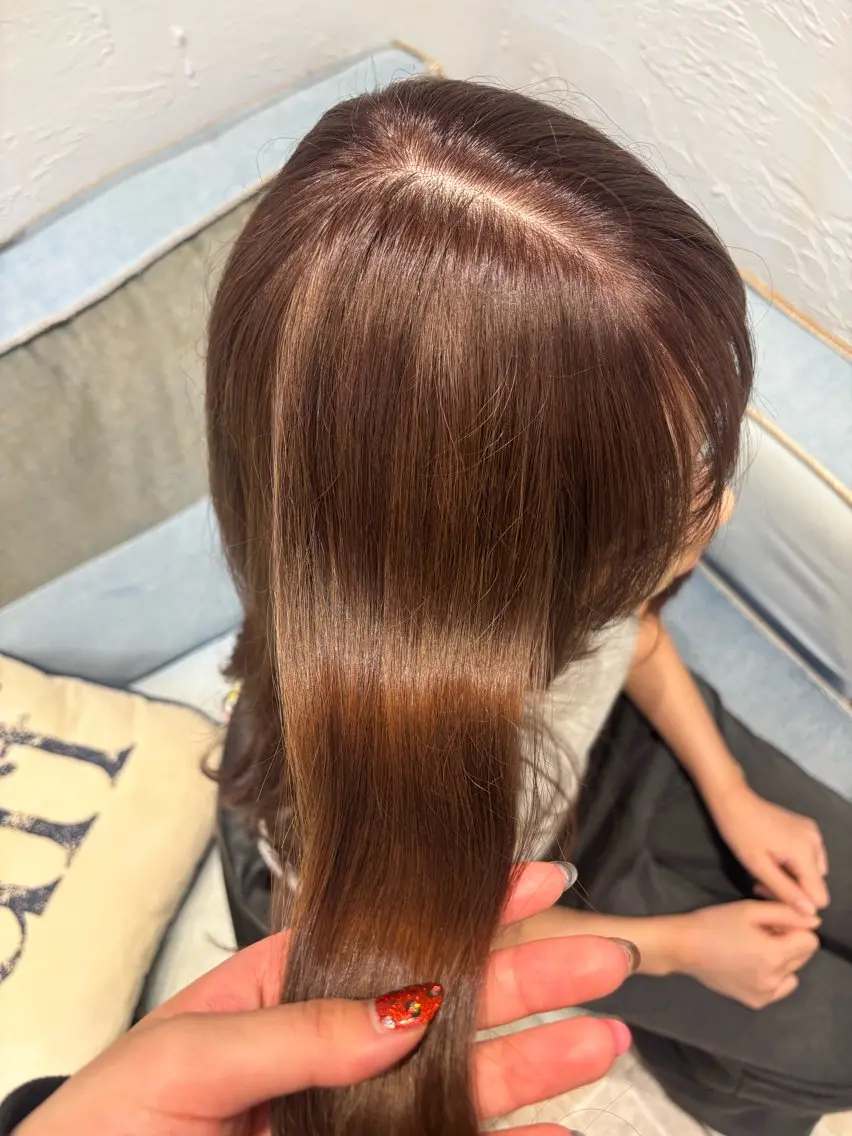 ロング カラー ブリーチ ブラウンカラー ヘアカラー Agu.hair_ ミナミのヘアスタイル