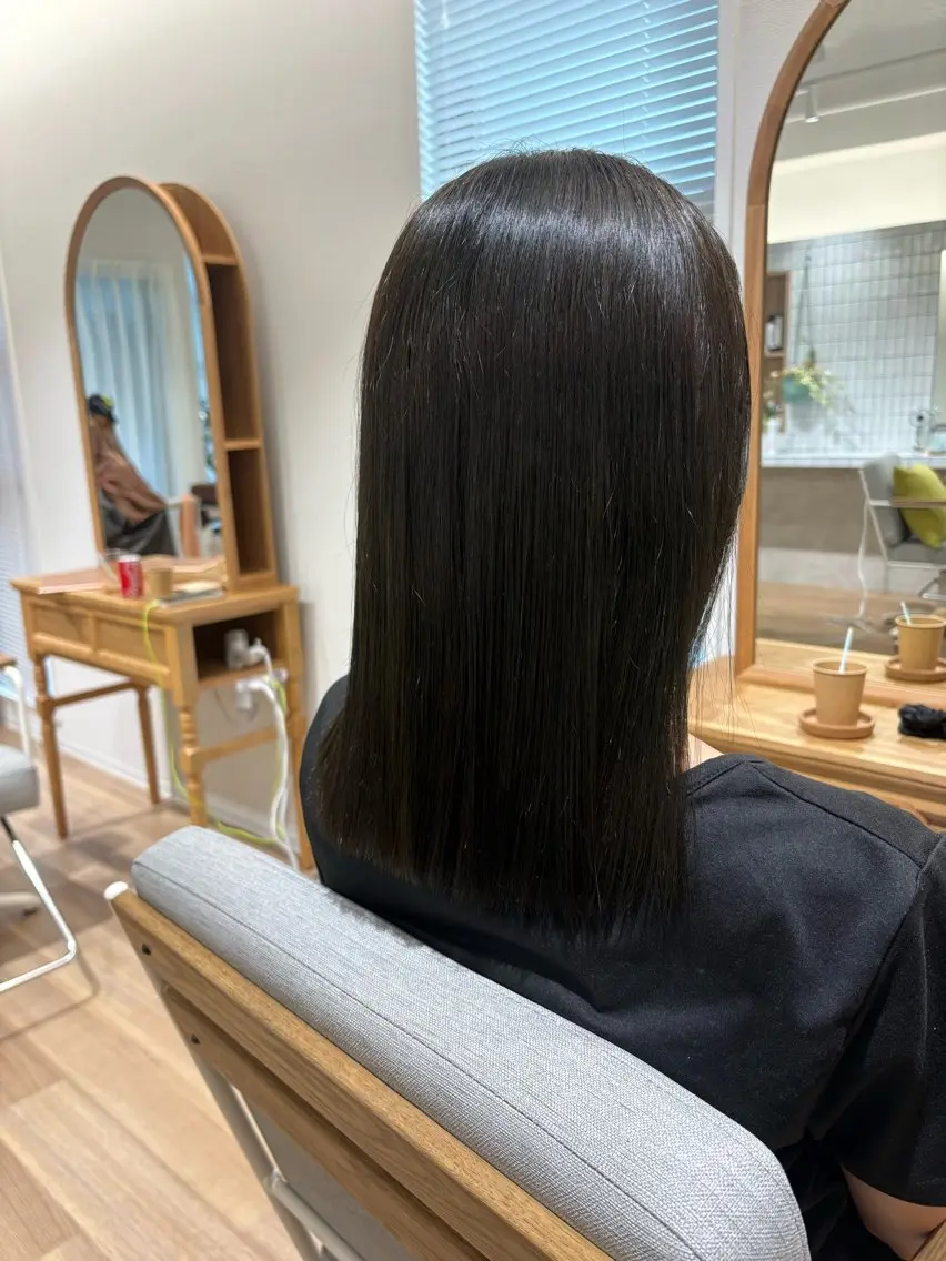 ミディアム ヘアカラー トリートメント ヘッドスパ モデル募集/ yuna‎🤍🎀のヘアスタイル