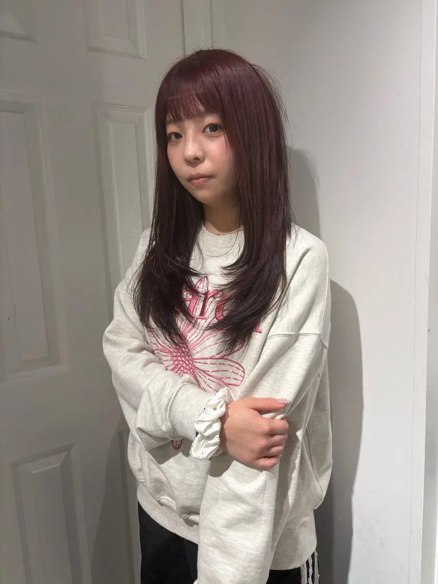 ロング カラー ブリーチ ケアブリーチ デザインカラー ダブルカラー イヤリングカラー 酸性ストレート /ハイトーン/つばさのヘアスタイル
