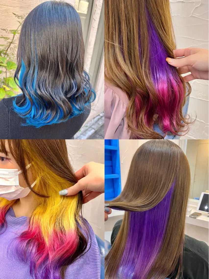 🌼インナーカラーorイヤリングカラー(ブリーチ込)+全体カラーの写真