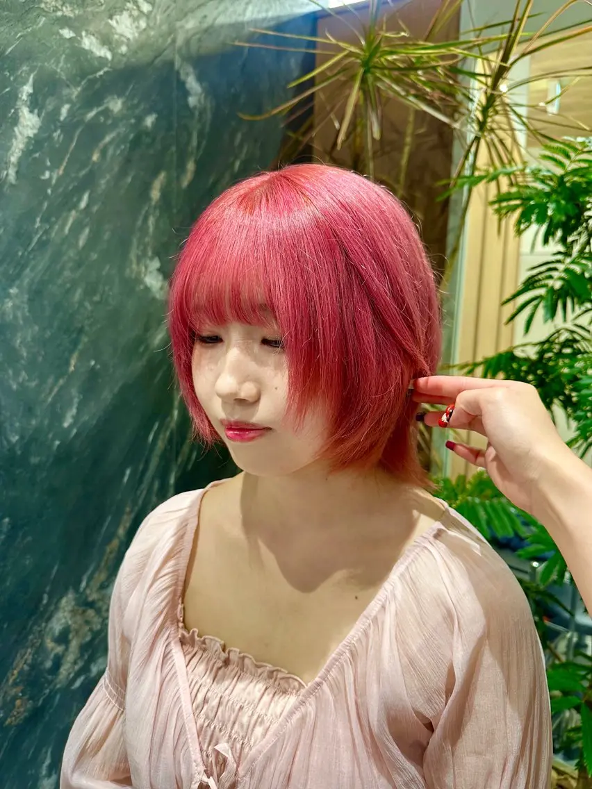 ショート カラー ブリーチ ケアブリーチ ダブルカラー ハイトーンカラー ピンクカラー ヘアカラー トリートメント 💋ハイトーンデザイ ンヘア💋A'nyuのヘアスタイル