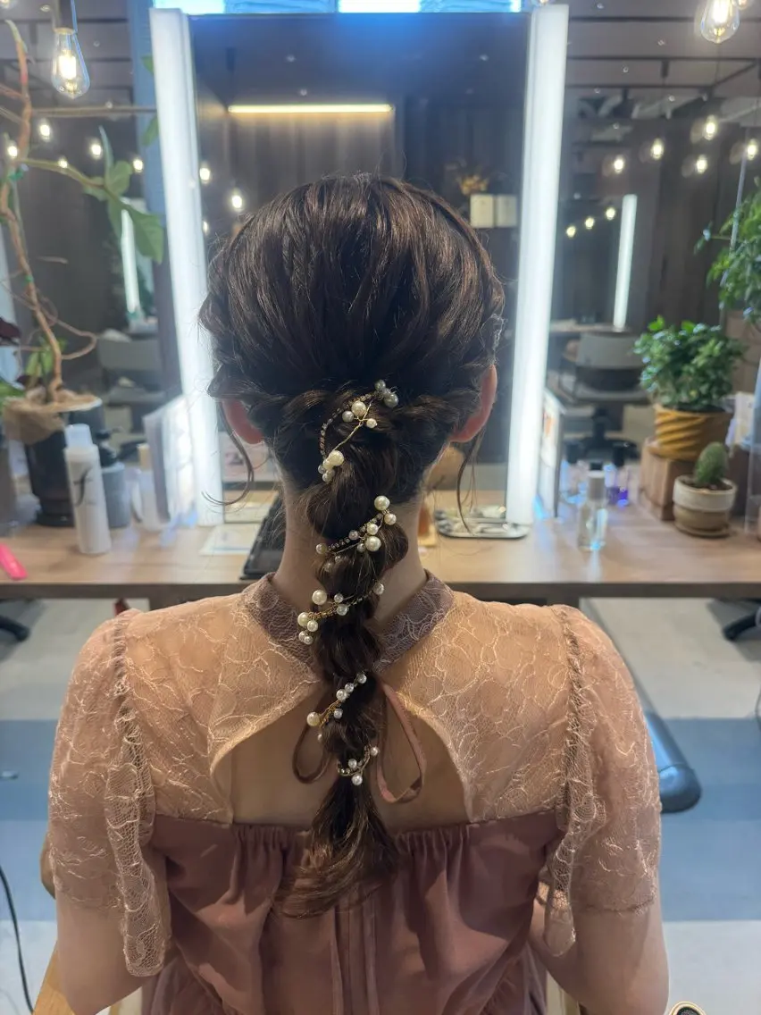 ヘアアレンジ 結婚式・ブライダル ヘアセット 透明感カラー✨️/ 髪質改善/senaのヘアスタイル