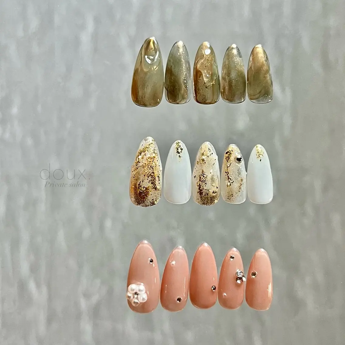 ネイル アートネイル 韓国ネイル ニュアンスネイル ワンホンネイル doux. nailのネイルデザイン