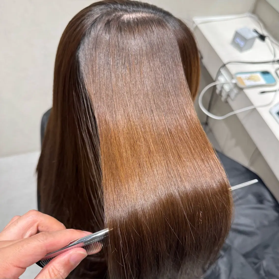 ロング パーマ 縮毛矯正 美髪矯正/縮毛矯正 ブリーチ矯正のヘアスタイル