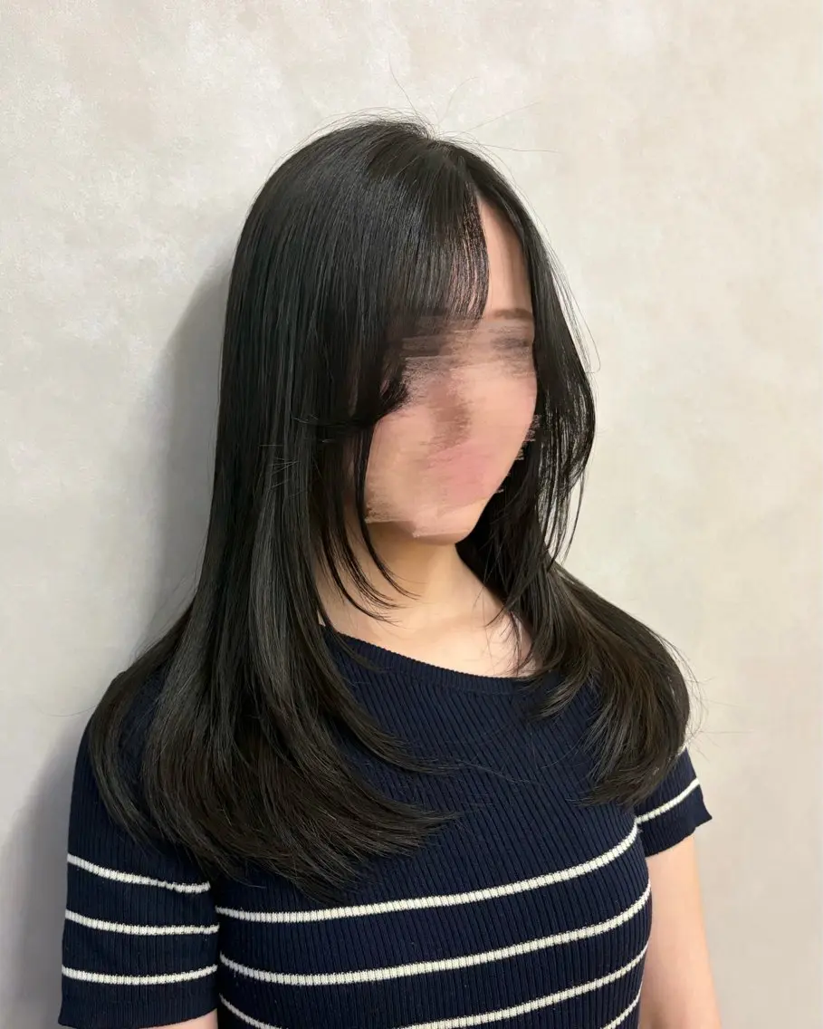 ミディアム カラー グレージュ ヘアカラー トリートメント 髪質改善/艶カラー /やまだくるみのヘアスタイル