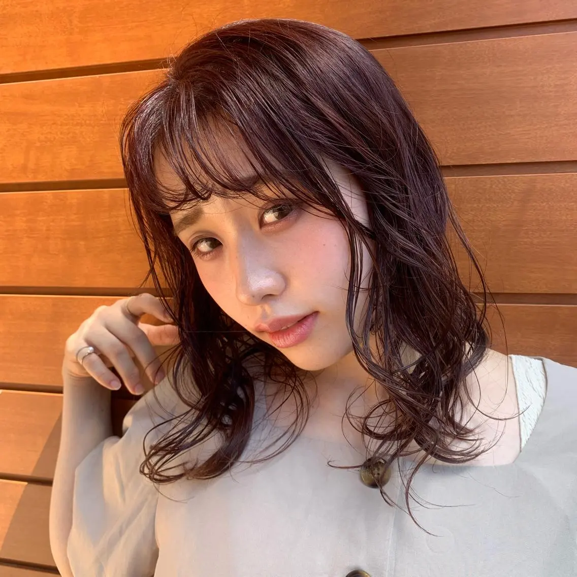 ミディアム カラー カット ヘアカラー トリートメント 鈴木 拓海のヘアスタイル