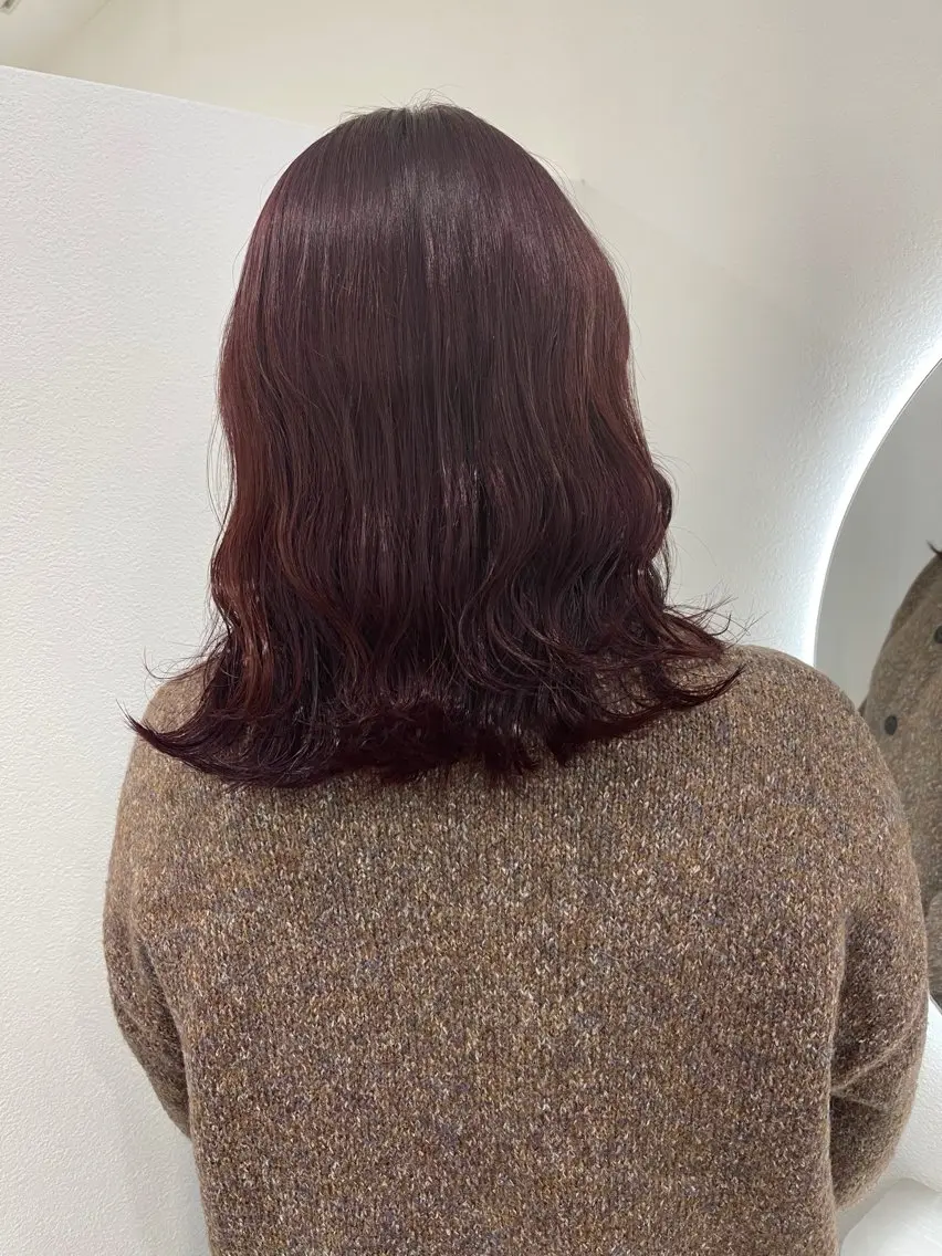 カラー ブリーチ ブリーチなしカラー ピンクカラー ume yuraのヘアスタイル