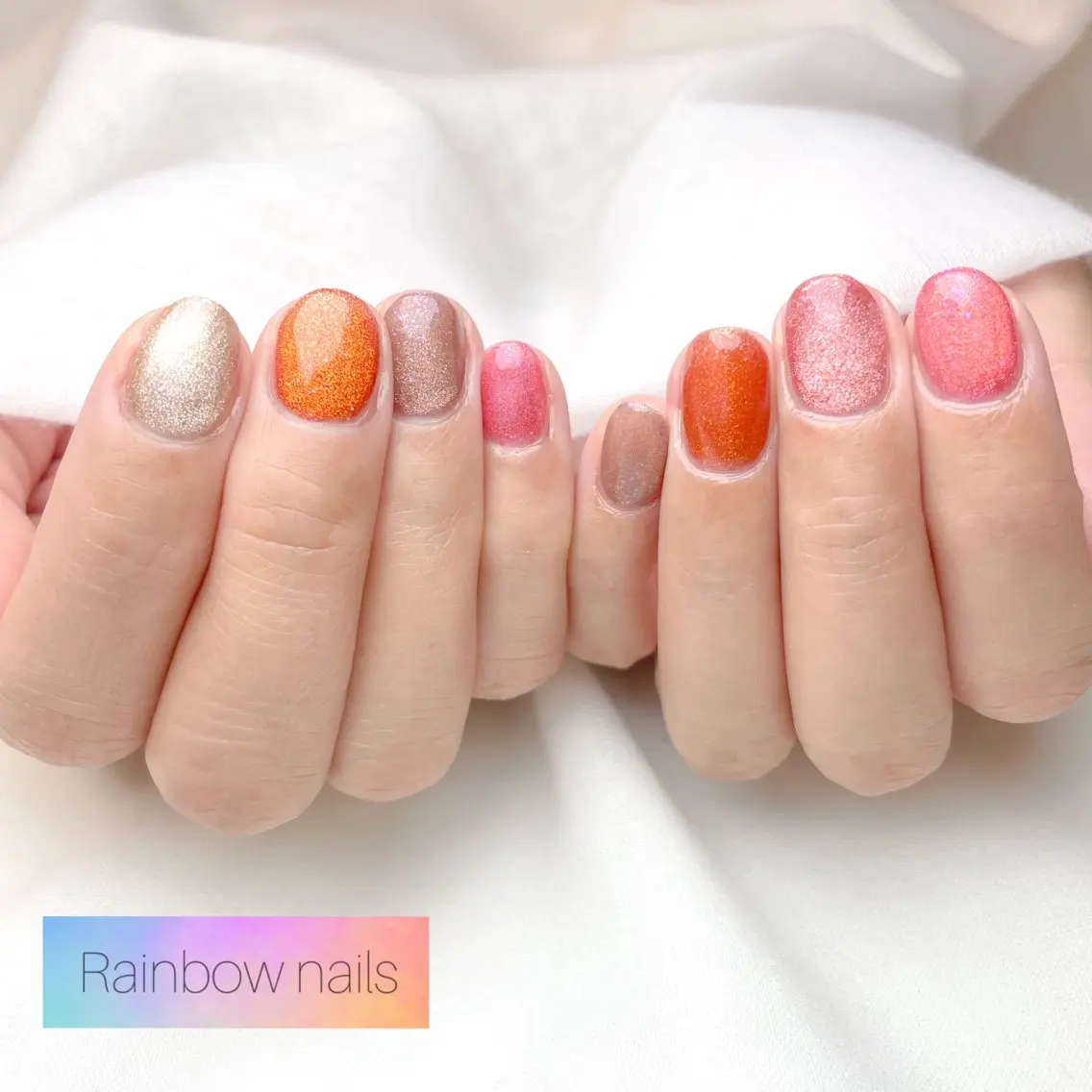 ネイル Rainbow nailsくろちゃんのネイルデザイン