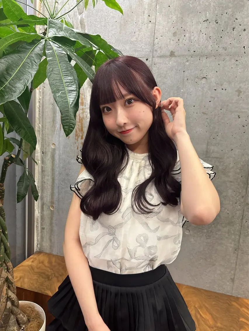 ロング カラー カット ヘアカラー トリートメント 🌷ラベンダーピンク 顔まわり🌷ねいろのヘアスタイル