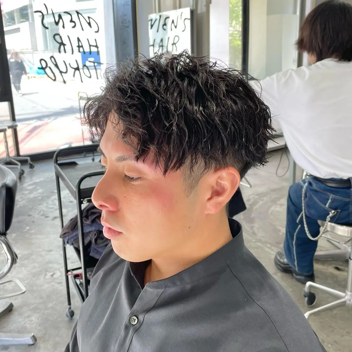 ショート パーマ メンズ ショートヘア カット パーマ メンズ特化美容師/ 藤戸 椋のヘアスタイル