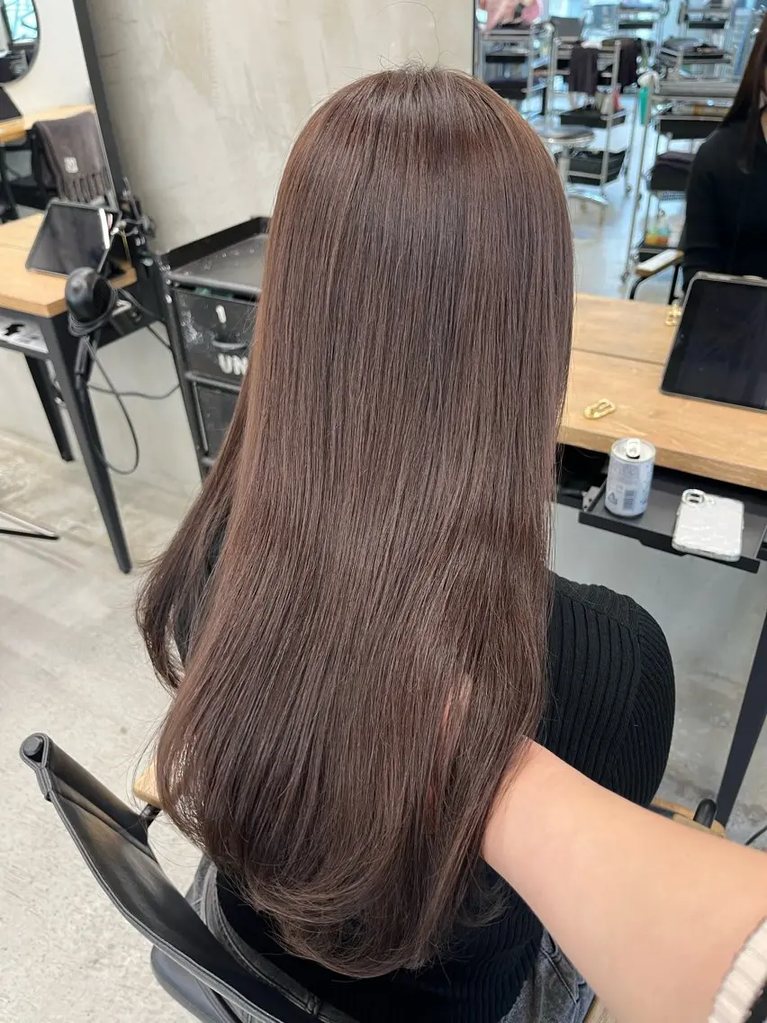 ロング カラー ヘアアレンジ ベージュカラー ブリーチ ココアベージュ ダブルカラー ブリーチなしカラー カット ヘアカラー 🫧透明感カラー/ ナルハ🫧のヘアスタイル