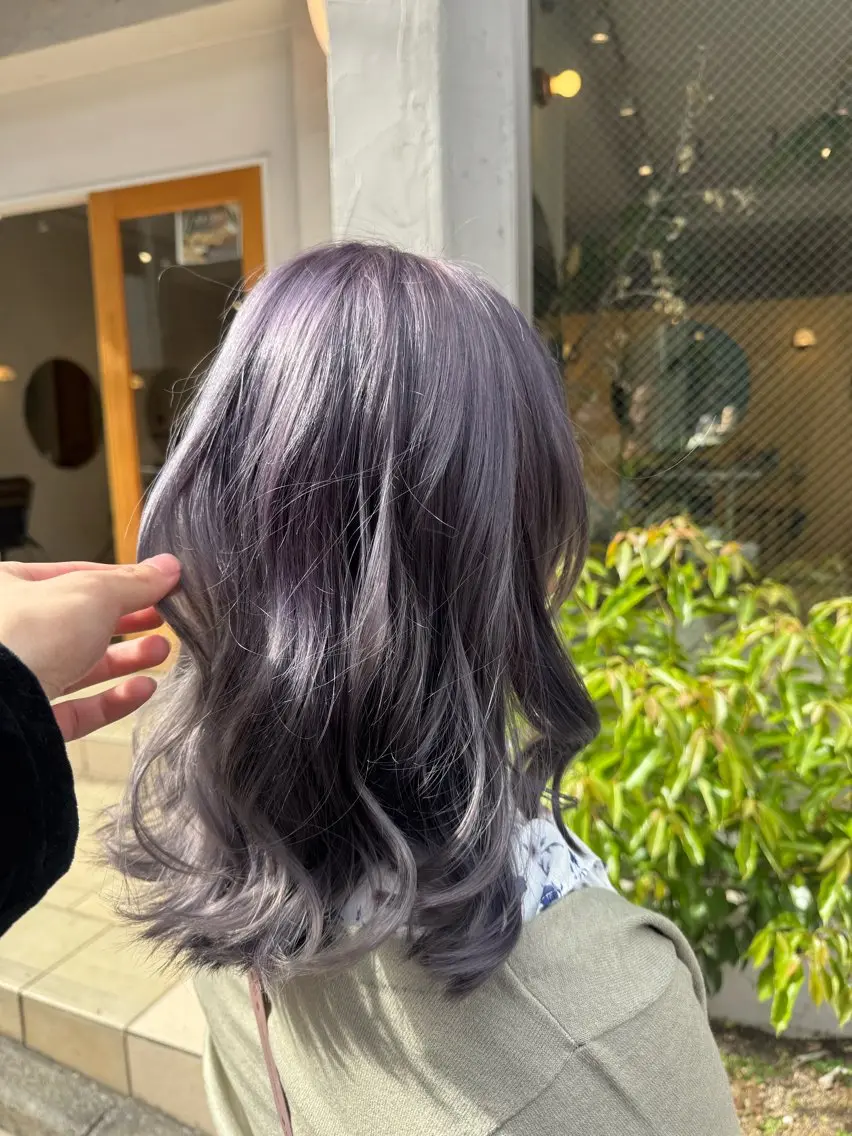 ミディアム カラー ベージュカラー ラベンダーカラー ラベンダーベージュ 🐺ハイトーン/ウル フ/ローライト/大夢のヘアスタイル