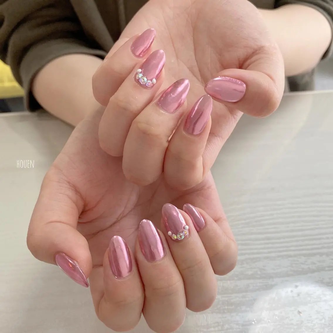 ネイル ミラーネイル 持ち込み ピンク I pinknail 韓国風·持ち込み専門のネイルデザイン