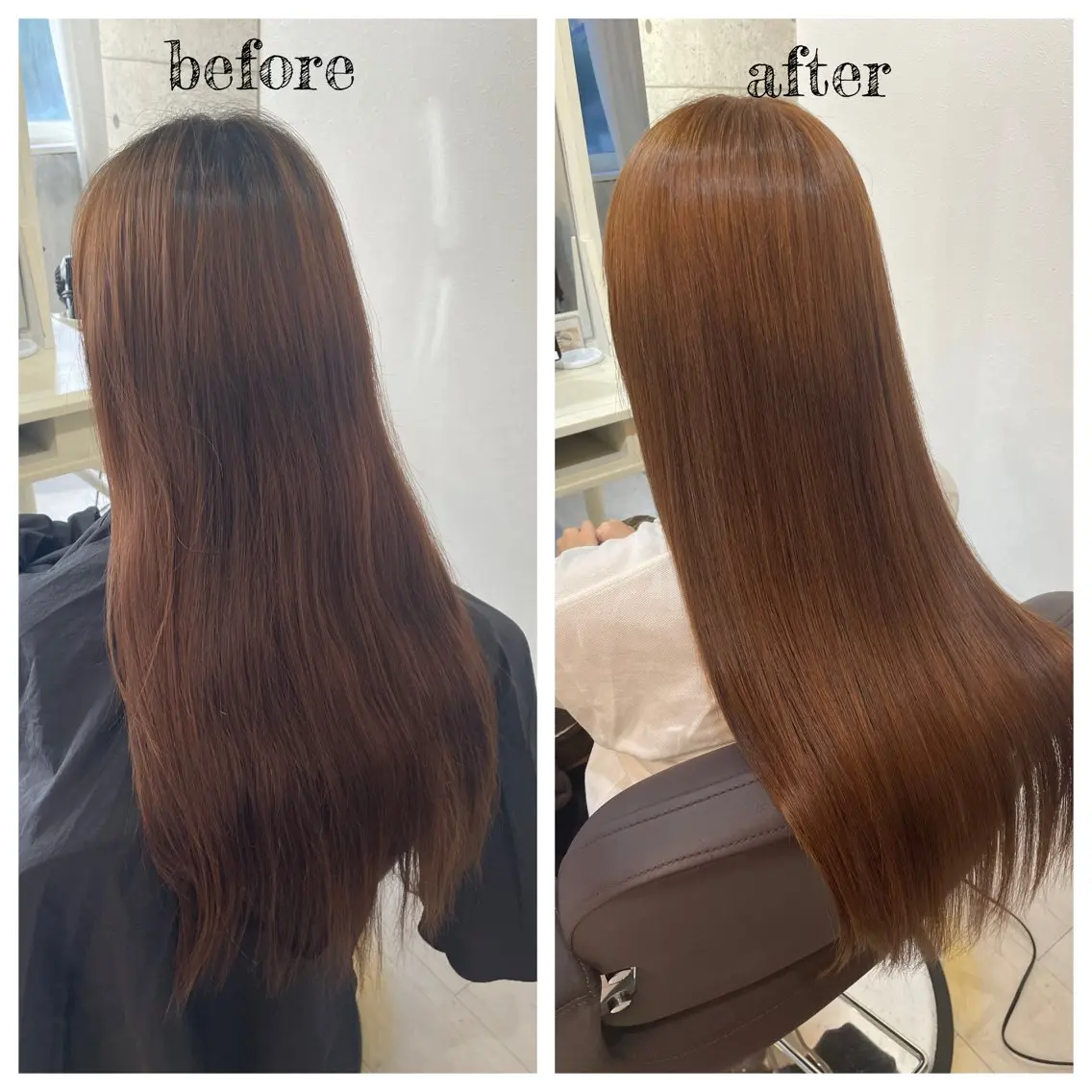 ロング カラー ピンクカラー ヘアカラー トリートメント PutiLuca 浅川のヘアスタイル