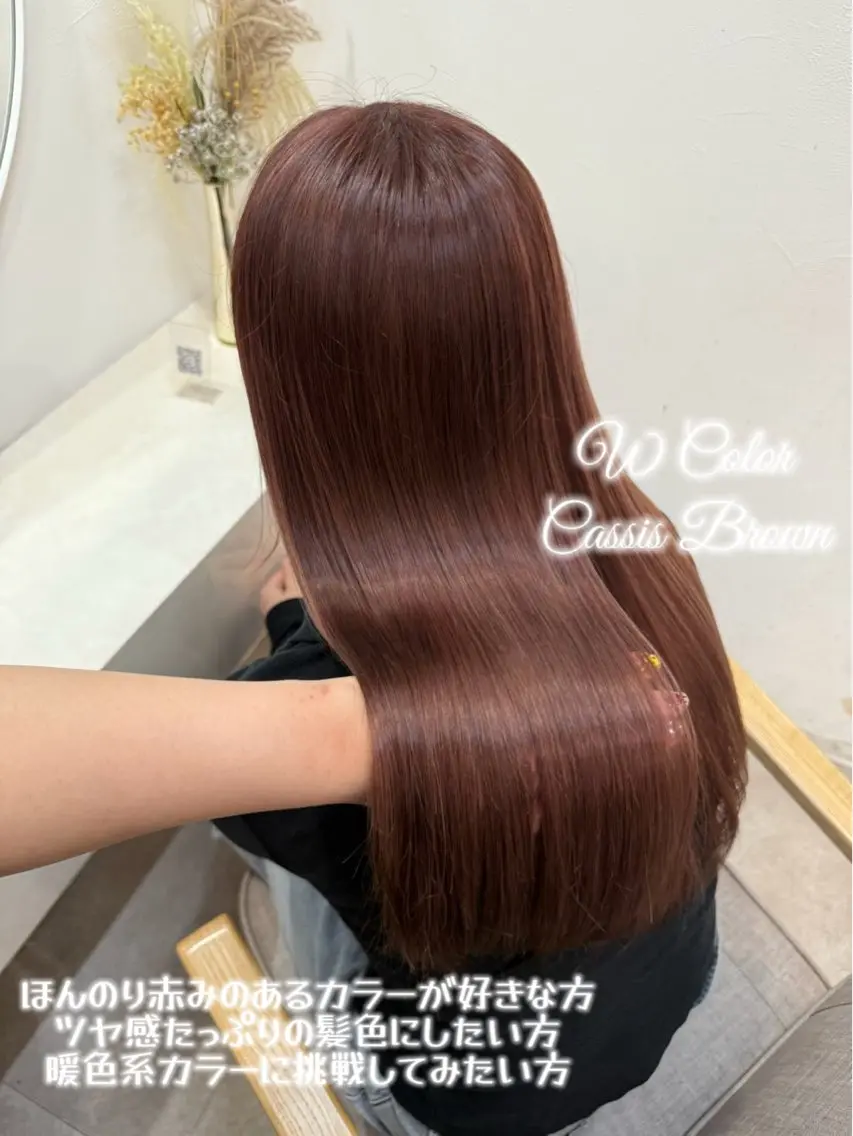 ロング カラー ブリーチ ブラウンカラー カシス ダブルカラー ヘアカラー トリートメント 🍑ももか🍑透明感 カラー/赤羽🦋のヘアスタイル