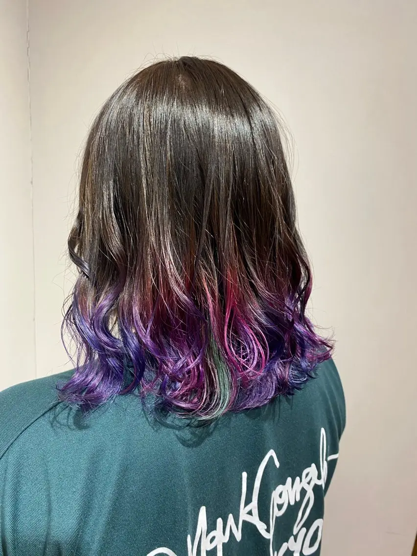 ミディアム ヘアカラー 暖色系カラー まおのヘアスタイル