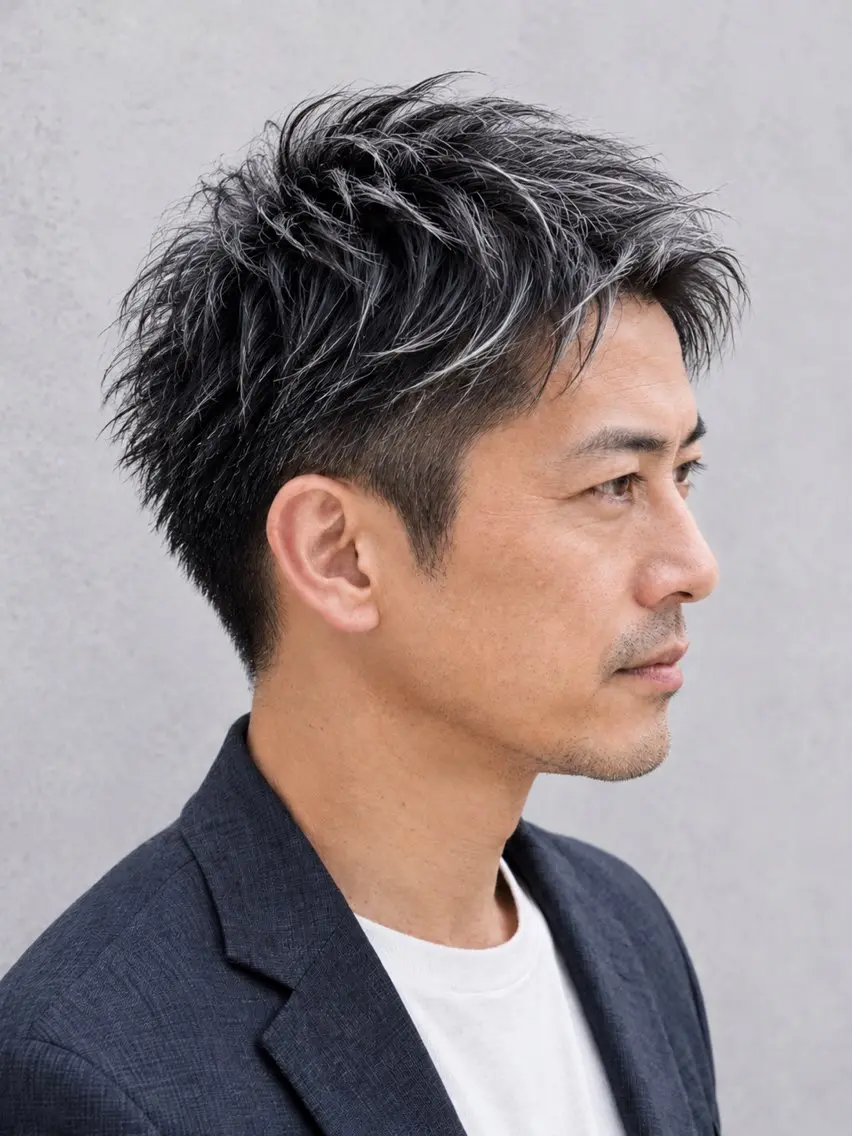 ショート カラー メンズ ビジネス メンズハイライト ハイライトカラー ハイライト ショートヘア ヘアカラー トリートメント 🔮メンズ縮毛矯正 メンズパーマ💎竹永のヘアスタイル