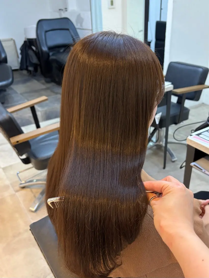 セミロング カラー 🥀韓国ヘア🥀 宮津真菜のヘアスタイル