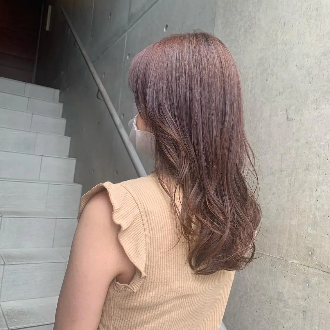 ロング カラー アッシュ パープルカラー 七原 海夕のヘアスタイル
