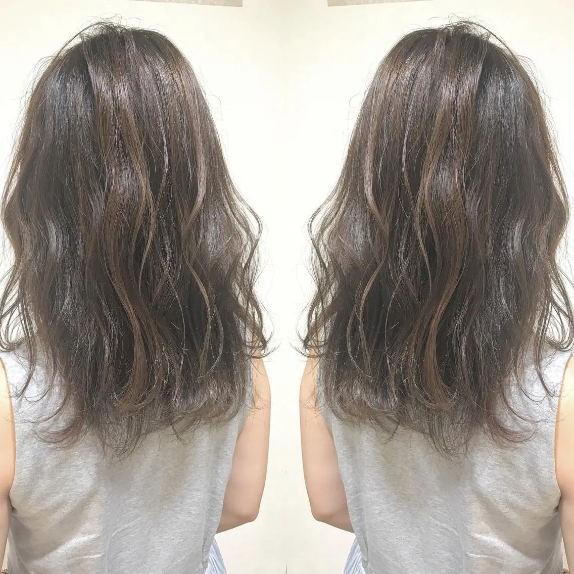 セミロング カラー ハイライトカラー ハイライト ヘアカラー トリートメント Miru by INCE HAIRのヘアスタイル