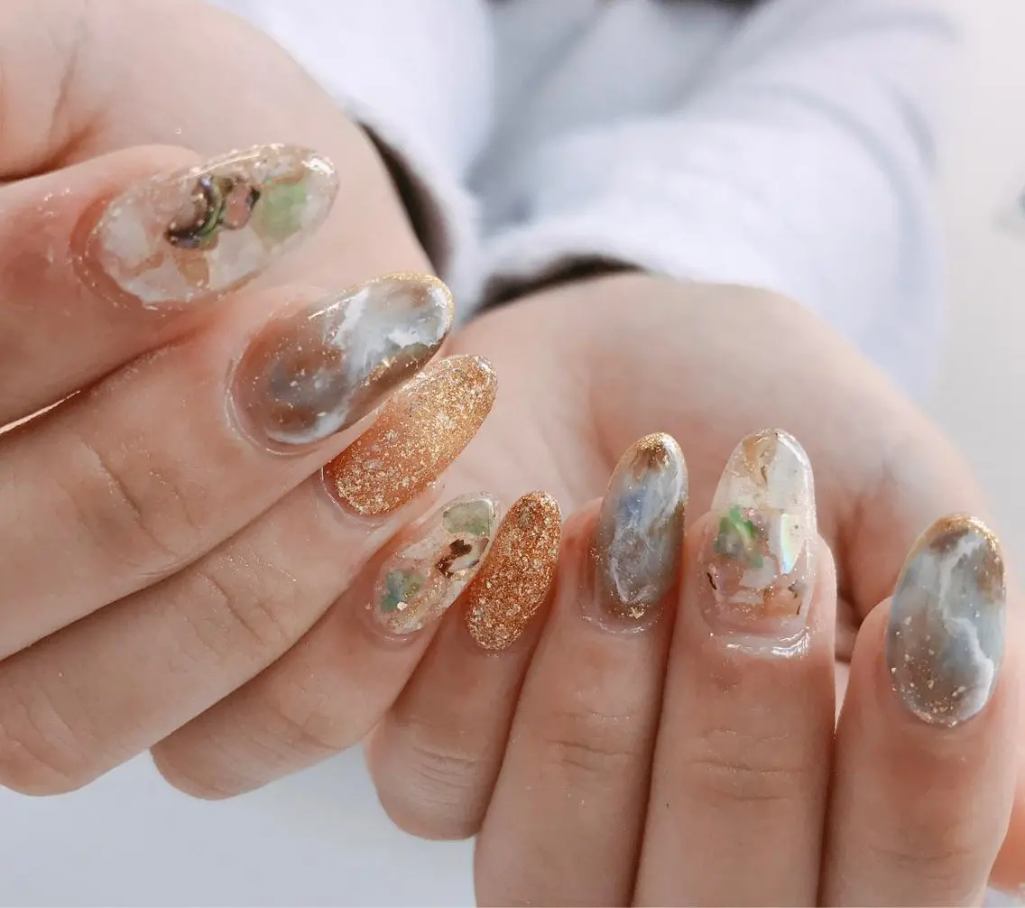 セミロング ハンドネイル bo-nheur ボ・ヌールのネイルデザイン