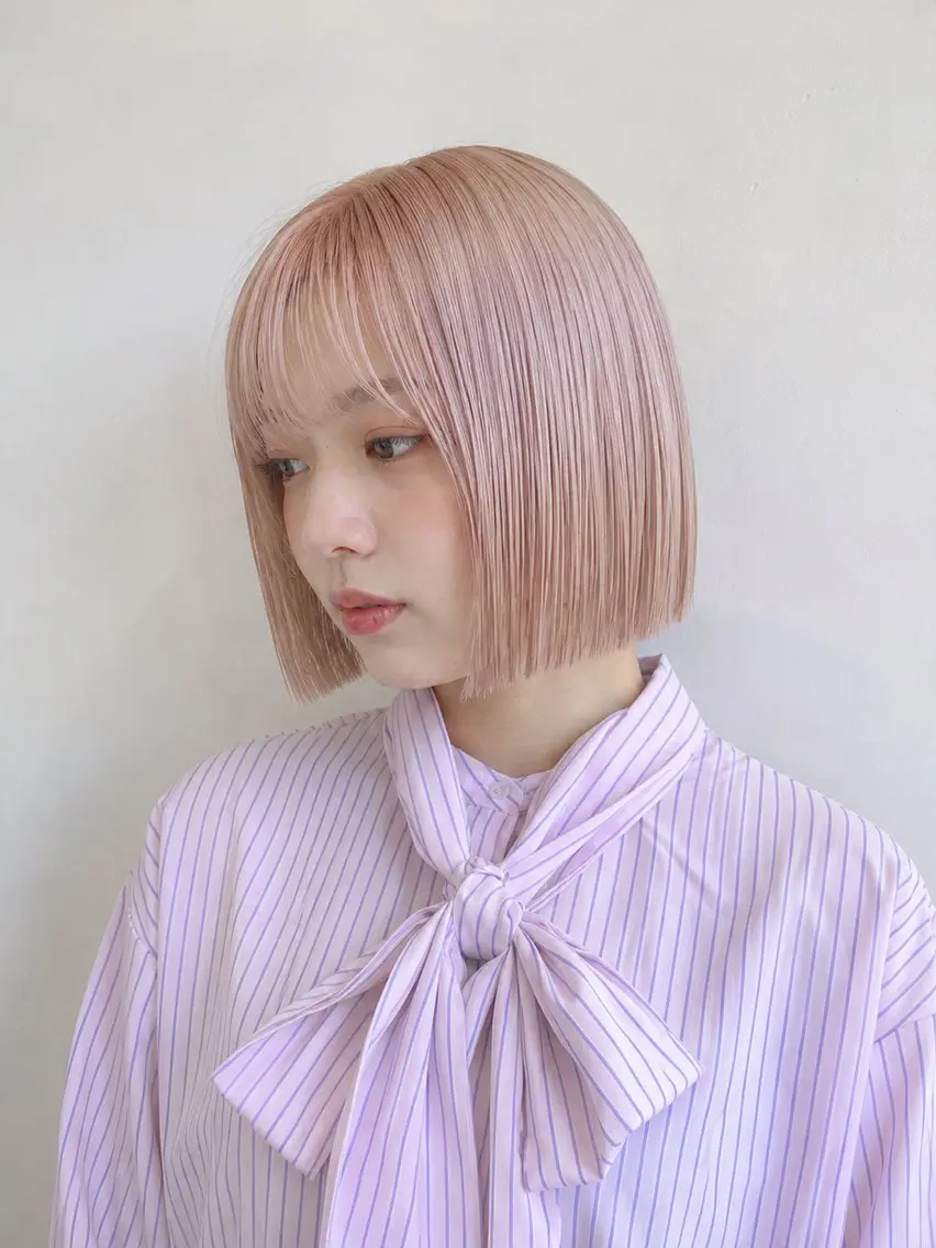 カラー 🫧岡山/ハイトーン ボブ/MEI🫧のヘアスタイル