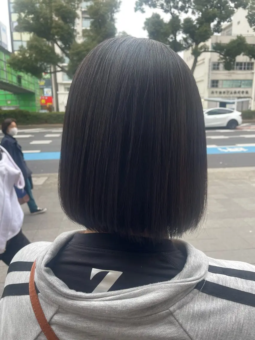 ミディアム ボブ 髪質改善 【guild】眞島 縮毛矯正のヘアスタイル