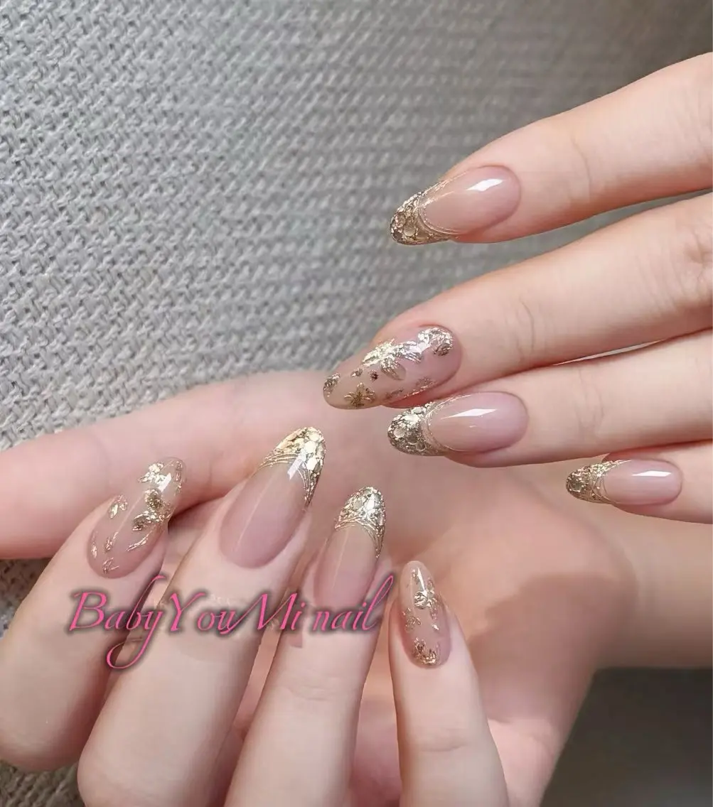 ネイル オーロラネイル フラワーネイル フットネイル フレンチネイル ジェルネイル ハンドネイル BabyYouMi nailのネイルデザイン