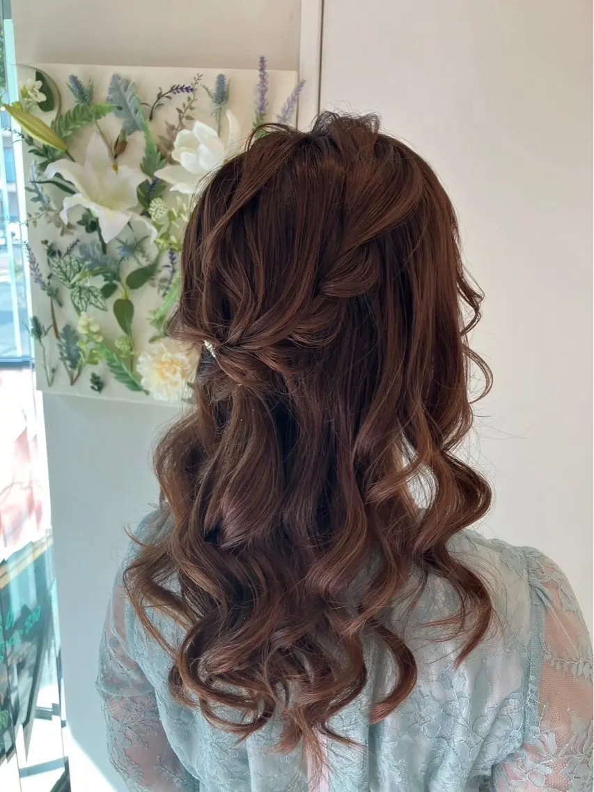ヘアアレンジ ハーフアップ Hair&Make Nahoのマツエク・マツパデザイン