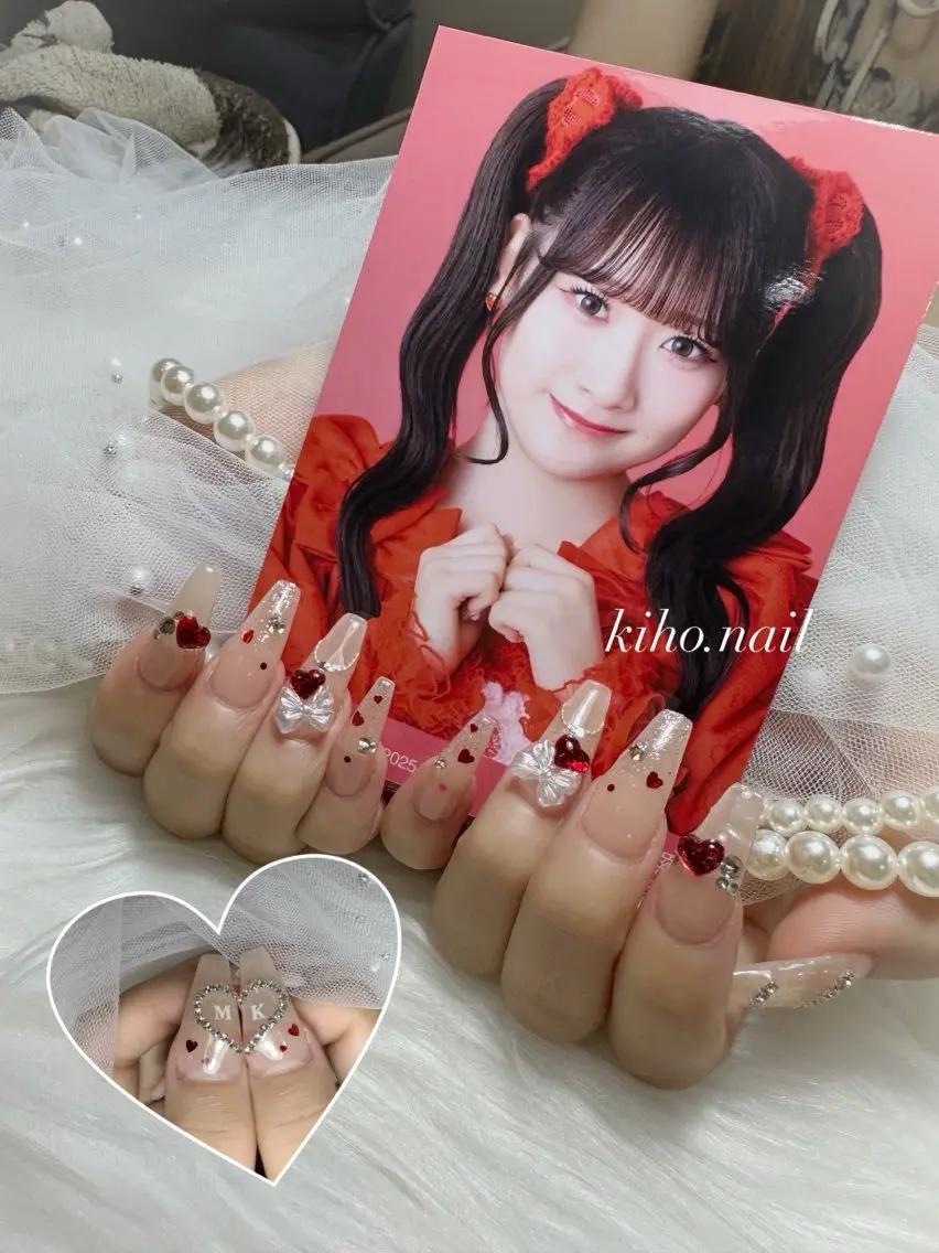 ネイル リボン ハンドネイル KIHO 【週一深夜ネイル】のネイルデザイン