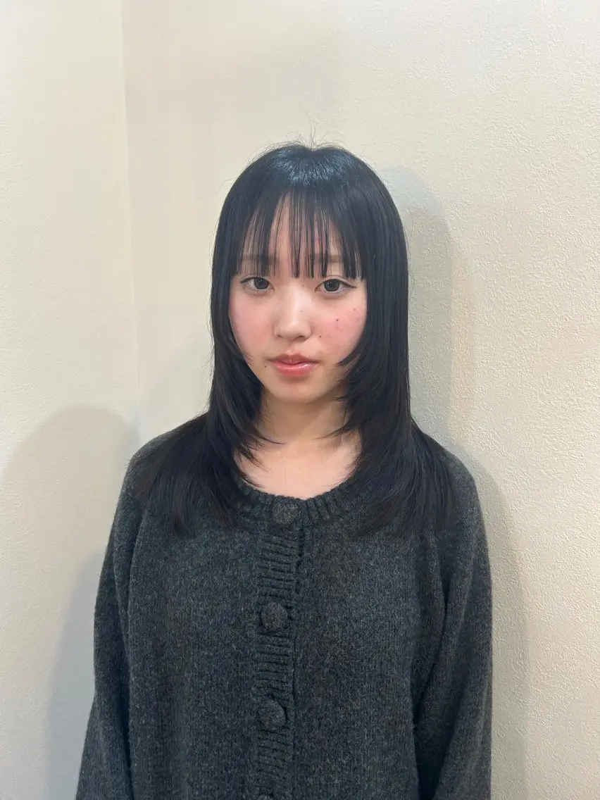 セミロング 顔まわりレイヤー 顔周りカット レイヤーカット 似合わせcut🌐/ tsuki(ツキ)のヘアスタイル