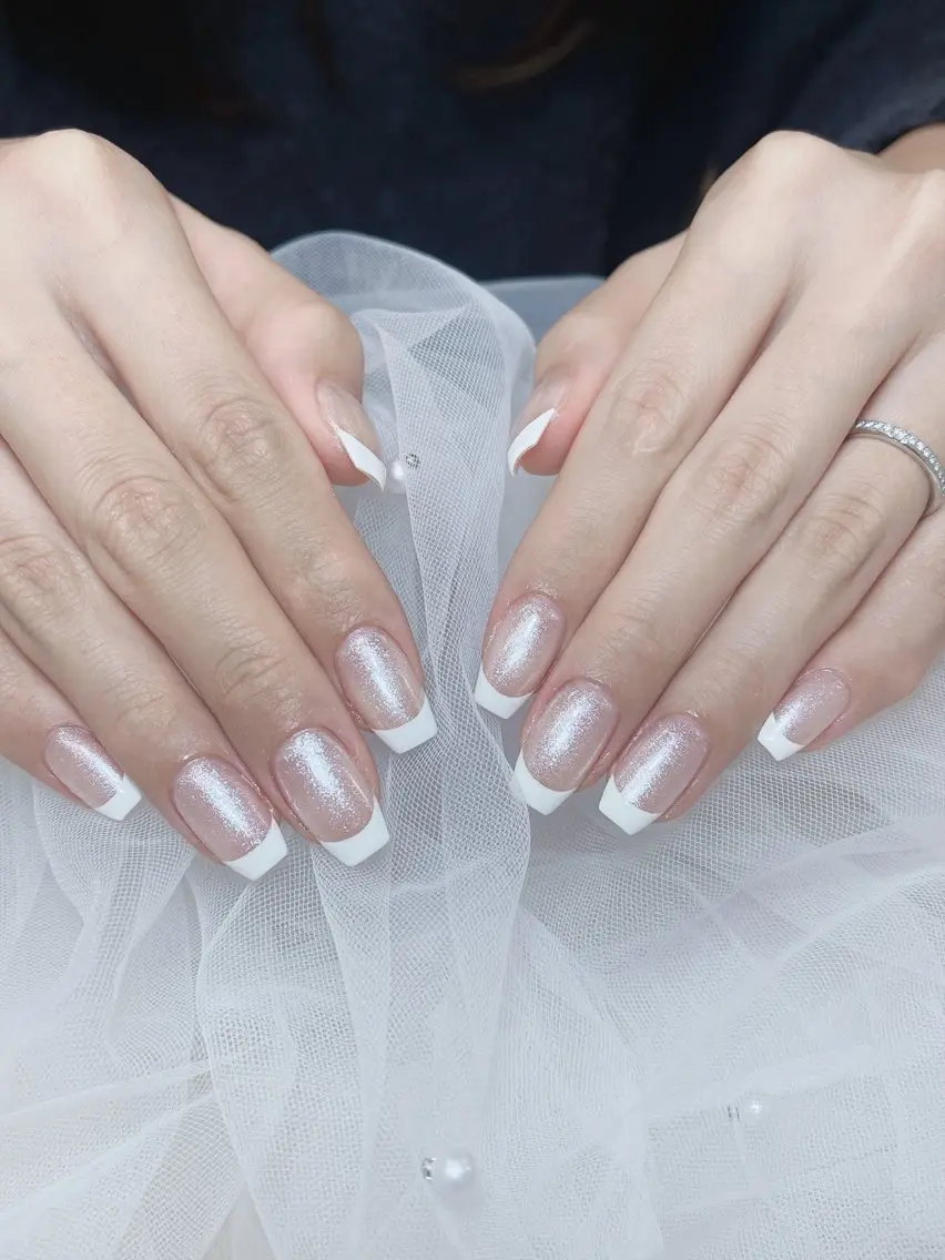ネイル チークネイル 成人式 フレンチネイル グラデーション 氷ネイル・うるうるネイル ハンドネイル DUO MI nail salonのネイルデザイン