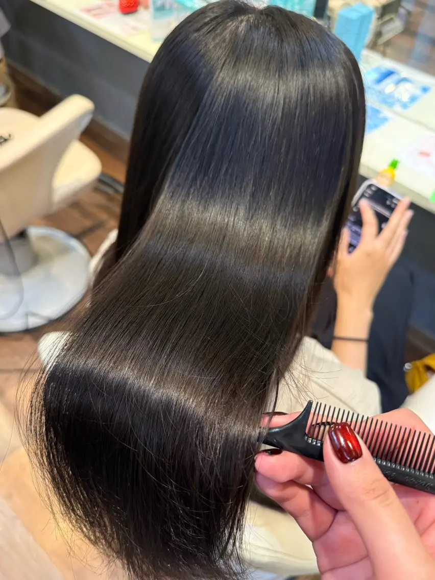 ロング 縮毛矯正 Olive 南森町店 酸性縮毛矯正のヘアスタイル