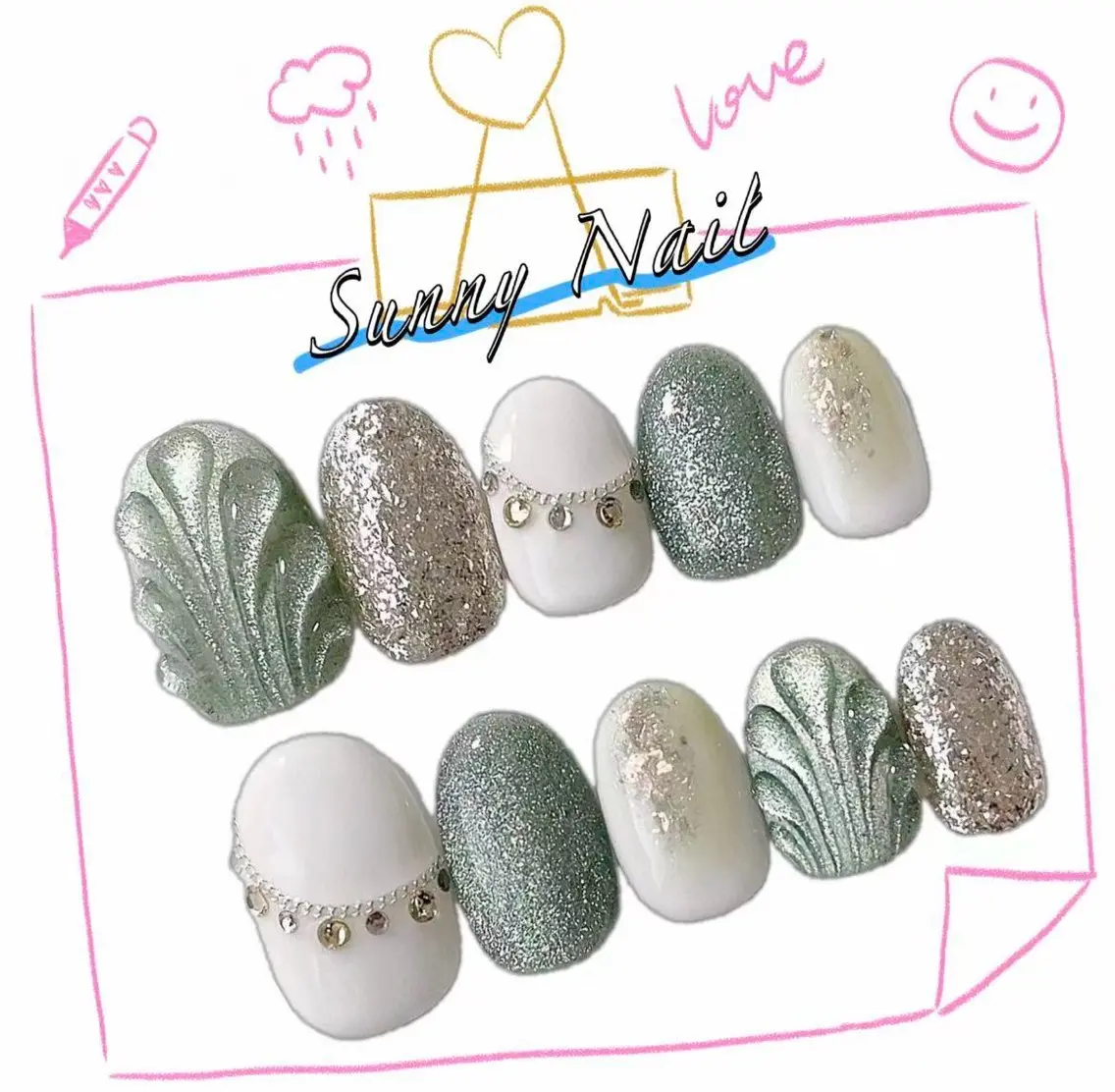 ネイル ハンドネイル ハンドケア sunnynail 小桃のネイルデザイン