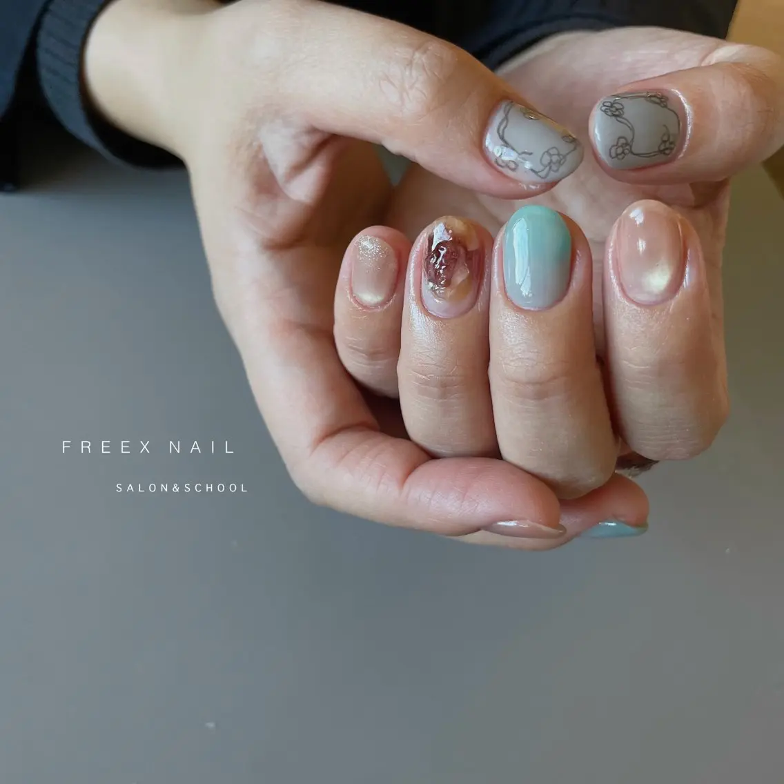 ネイル ハンドネイル ハンドケア freex nail /ニュアンス/個性派のネイルデザイン