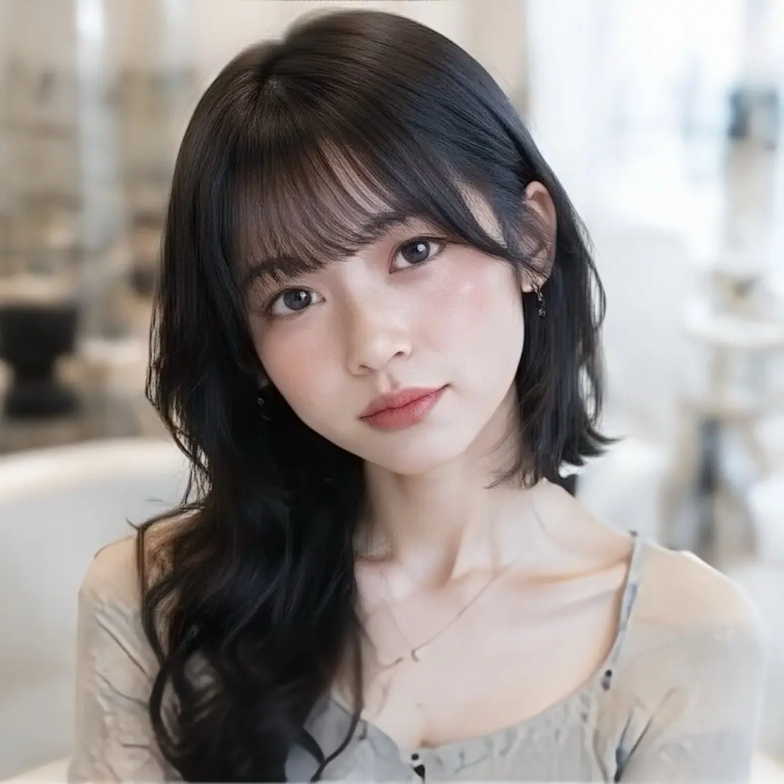 ロング カット レイヤー/顔まわり /縮毛矯正/おばかんのヘアスタイル