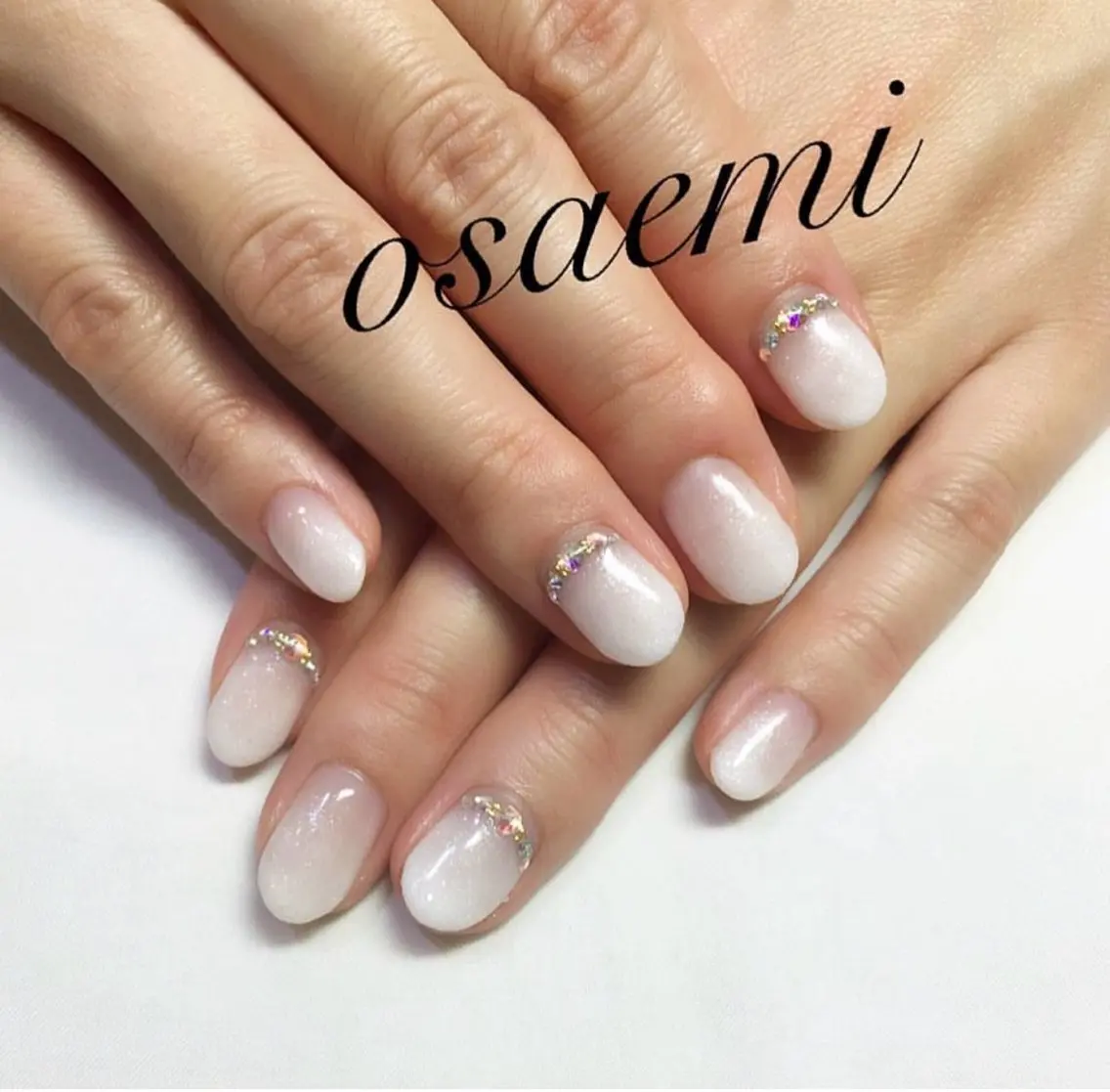 ネイル アートネイル ラメ(グリッター) シンプルネイル ストーンネイル osa emiのネイルデザイン