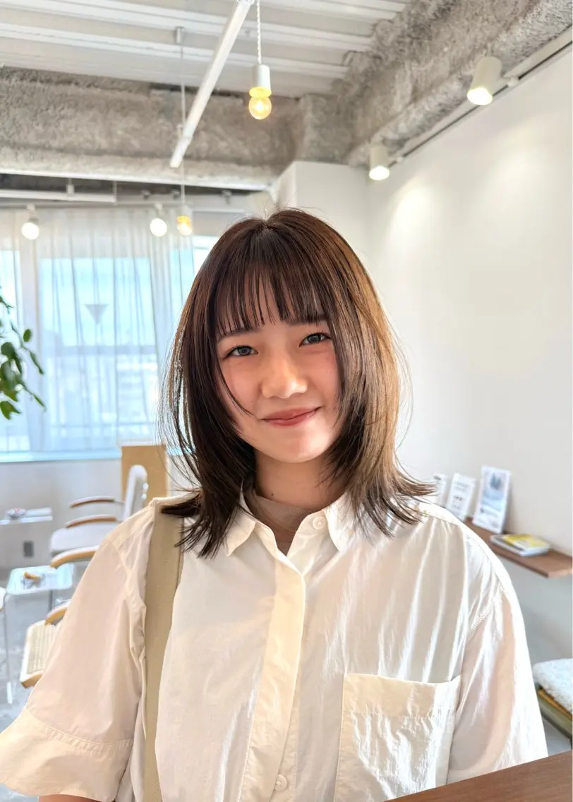 ミディアム カラー カット ヘアカラー トリートメント TRENCH 相澤 果歩のヘアスタイル